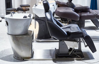 Fashion Leather Backwash Shampoo Hair Unit Lay Down Salon Sink Chair with Basin in Guangzhou