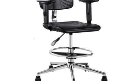 Metal adjustable antis-static PU foam industrial workshop armrest chair ESD laboratory stool footrest wheels